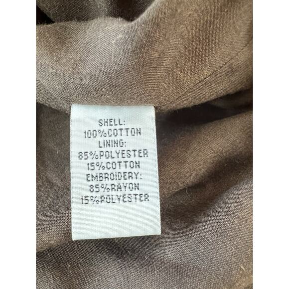 VTG Talbots Dress Embroidered Brown SZ 14 Classic Beach Cruise Summer - Picture 10 of 10